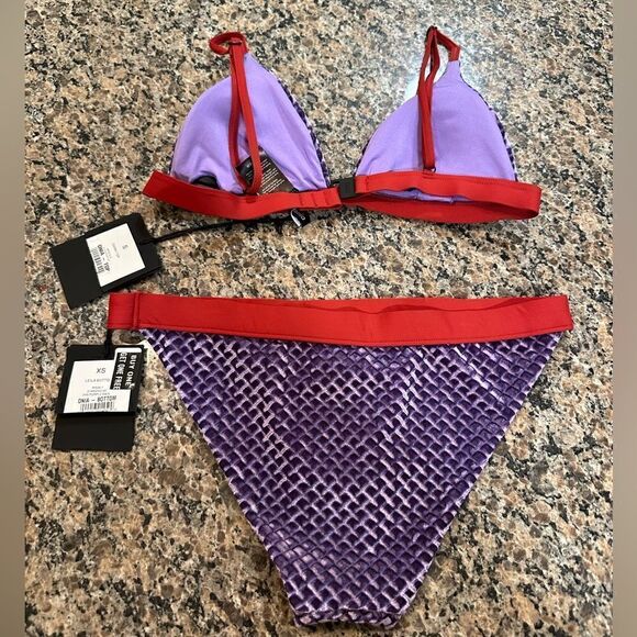 Onia Purple Rain Diamond Bikini Top Small Bottom XS NWT - Picture 7 of 10